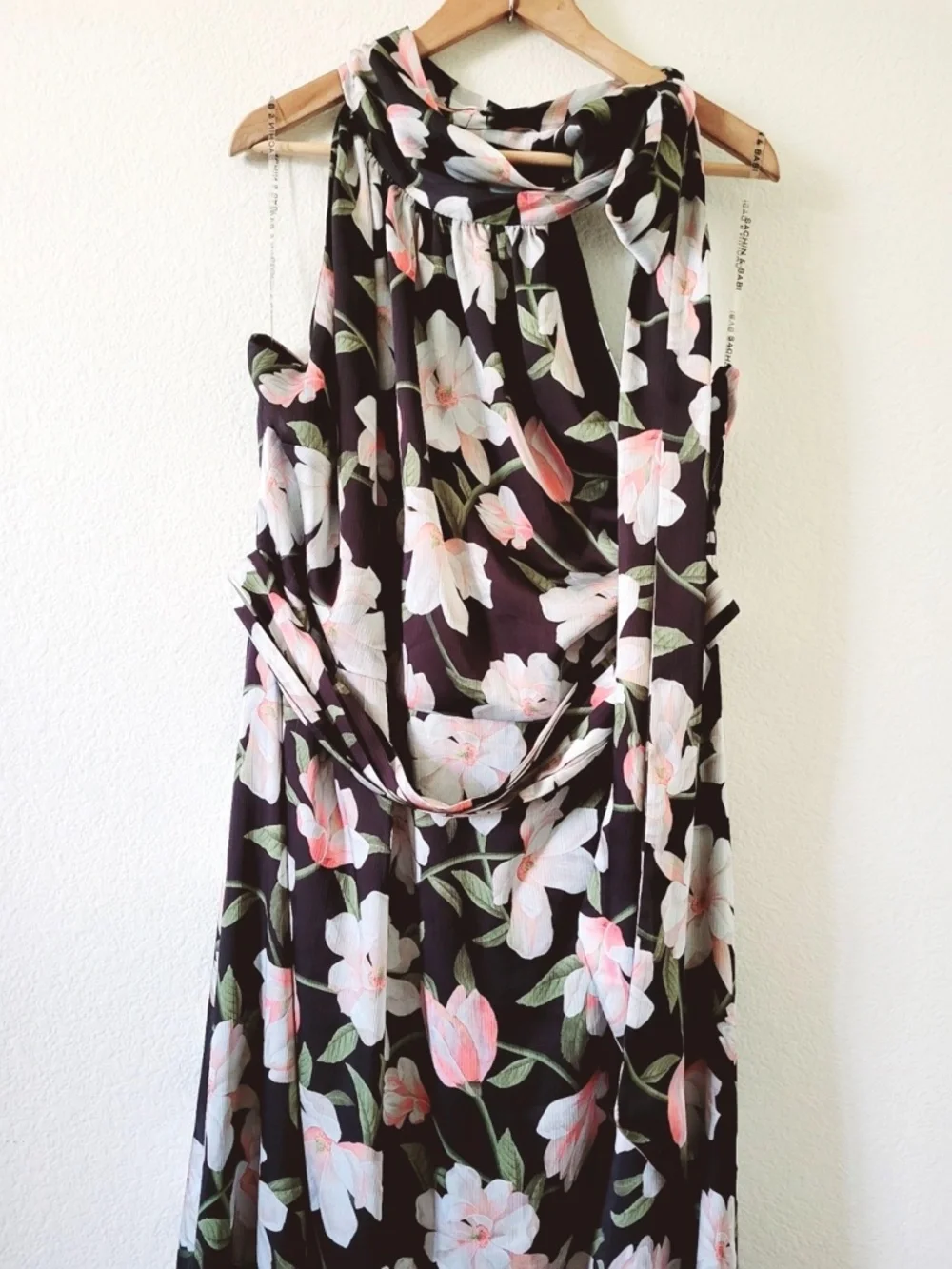 Sachin & Babi Floral Ebony Garden Kayla Halter Gown - Picture 4 of 11